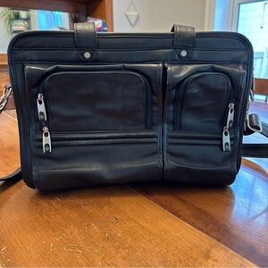 Samsonite Black Leather Portfolio Briefcase